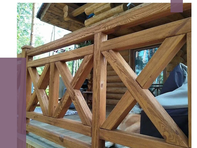 Деревянные перила под ключ в Елизове от 7596 руб. 