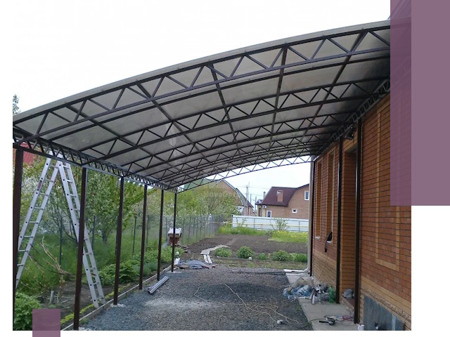 Профессиональный монтаж навесов под ключ в Елизове