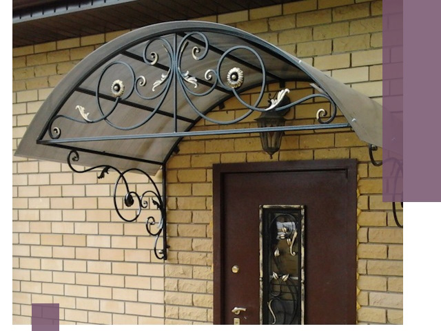 Изготовление козырьков из металла под ключ в Елизове