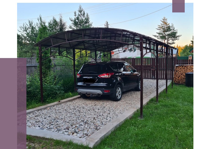 Навесы для автомобиля в Елизове от 13014 руб.  | ПРОЛЁТ-Лзв