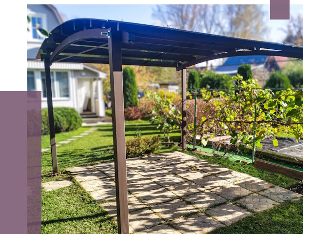 Навесы для дачи в Елизове от 12609 руб. под ключ — ПРОЛЁТ-Лзв