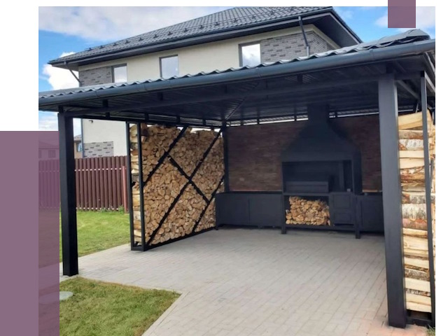 Навесы для барбекю в Елизове от 12609 руб. под ключ | ПРОЛЁТ-Лзв