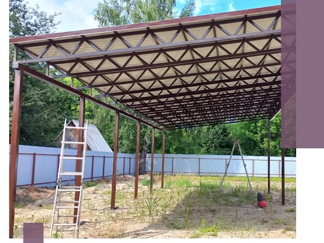 Односкатные навесы под ключ в Елизове — изготовление и монтаж