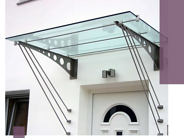 Козырьки над входом под ключ в Елизове — изготовление и монтаж