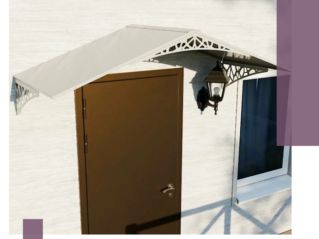 Металлические козырьки на входы и террасы в Елизове