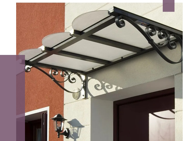 Односкатные козырьки в Елизове от 8305 руб.  | ПРОЛЁТ-Лзв