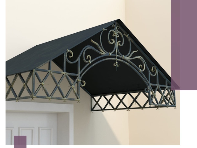 Двускатные металлические козырьки под ключ в Елизове